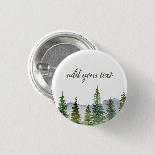 Personalisierter Pinienwald Button (Vorne & Hinten)