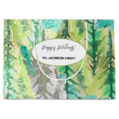 Personalisierter Pinienwald Große Geschenktüte (Vorderseite)