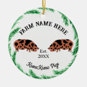 Personalisierter Pinienwald KuneKune Keramik Ornament (Vorne)