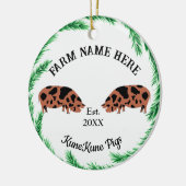 Personalisierter Pinienwald KuneKune Keramik Ornament (Links)