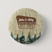 Personalisierter Pinienwald Park im Freien Button (Vorderseite)