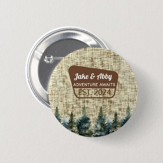 Personalisierter Pinienwald Park im Freien Button (Vorne & Hinten)