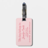 Personalisierter Pink Ballet Toe Pointe Shoes Tanz Gepäckanhänger (Rückseite vertikal)