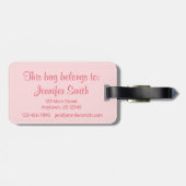 Personalisierter Pink Ballet Toe Pointe Shoes Tanz Gepäckanhänger (Rückseite horizontal)