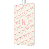 Personalisierter Pink Bow Monogram Air Freshener Autolufterfrischer (Links)
