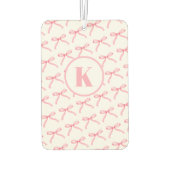 Personalisierter Pink Bow Monogram Air Freshener Autolufterfrischer (Rückseite)