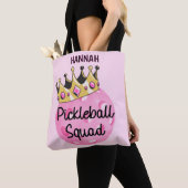 Personalisierter Pink Crown Pickleball Squad Tasche (Von Nahem)