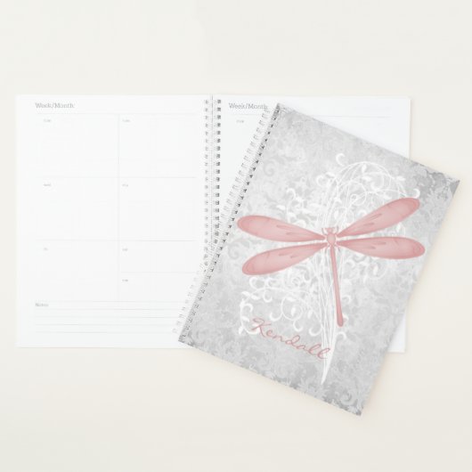Personalisierter Pink Dragonfly-Planer Planer (Anzeige)