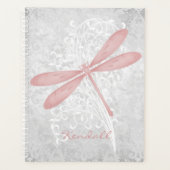 Personalisierter Pink Dragonfly-Planer Planer (Vorderseite)