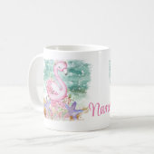 Personalisierter Pink Flamingo Design Coffee Tasse (Vorderseite Links)