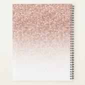 Personalisierter Pink Glitzer Ombre Design Planer (Rückseite)