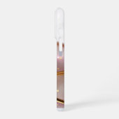 Personalisierter Pink-Gold-Glas-UI-Button-Name iPhone Hülle (Linke Seite)