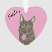 Personalisierter Pink Heart Sable German Shepherd Ornament (Vorderseite)