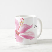 Personalisierter Pink-Hibiskus-Kaffee/Tee-Tasse Kaffeetasse (VorderseiteRechts)