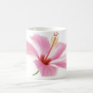 Personalisierter Pink-Hibiskus-Kaffee/Tee-Tasse Kaffeetasse