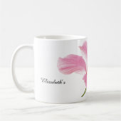 Personalisierter Pink-Hibiskus-Kaffee/Tee-Tasse Kaffeetasse (Links)