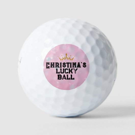 Personalisierter Pink Keepake weiblicher Spieler: Golfball (Vorderseite)