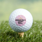 Personalisierter Pink Keepake weiblicher Spieler: Golfball (Insitu T-Shirt)