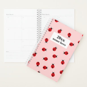 Personalisierter Pink Ladybug Planer für Kinder