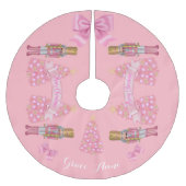 Personalisierter Pink Nutcracker Weihnachtsbaumroc Polyester Weihnachtsbaumdecke (Vorderseite)