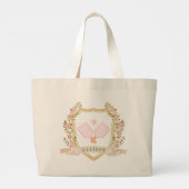 Personalisierter Pink-Pickle-Ball mit einem Vornam Jumbo Stoffbeutel (Rückseite)