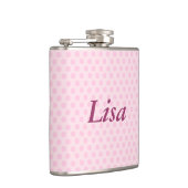 Personalisierter Pink Polka Dots Flask Flachmann (Rechts)