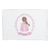 Personalisierter Pink-Prinzessin-Pillowcase Kissenbezug (Vorderseite)
