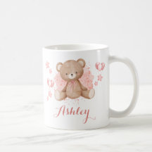 Personalisierter Pink Teddy Bear Kaffee Tasse