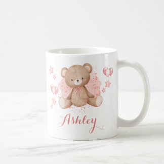 Personalisierter Pink Teddy Bear Kaffee Tasse