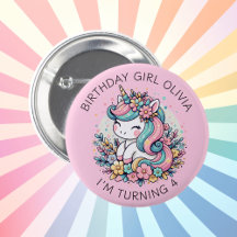 Personalisierter Pink Unicorn Girl's Birthday