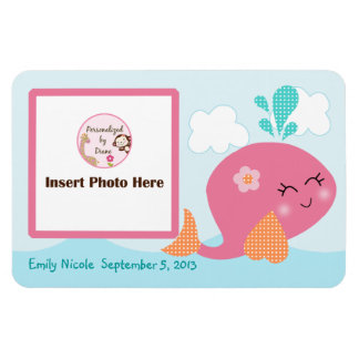 Personalisierter Pink Whale Foto Magnet Keepake