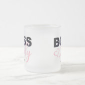 Personalisierter PinkHeart-Boss Lady-Kaffee Mattglastasse (Mittel)