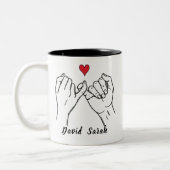 Personalisierter Pinky-Versprechen-Becher Valentin Zweifarbige Tasse (Links)