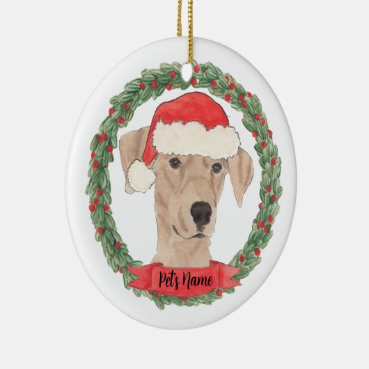 Personalisierter Pinscher Keramik Ornament (Rechts)