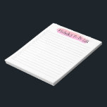 Personalisierter Pinselstrich Notizblock<br><div class="desc">Bleibe mit unserem "Modern Pink Brush Stroke Personalisiert Checklist Notepad" organisiert und stilvoll. Dieses anpassbare Notizblock zeichnet sich durch ein zeitgenössisches Pinselstrich aus und erlaubt es, es mit Ihrem Namen oder Ihren Initialen zu personalisieren. Behalte die Übersicht über Aufgaben, Termine und wichtige Notizen in einem Notizblock, der Ihren individuellen Stil...</div>