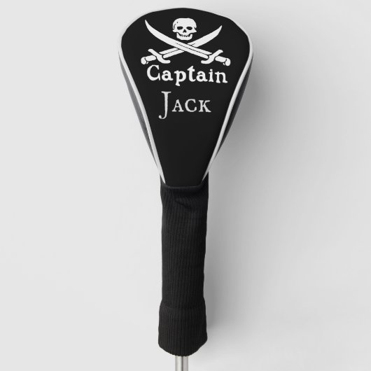 Personalisierter Pirate Captain Golf Head Cover Headcover (Vorderseite)