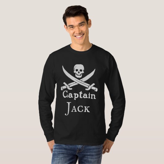 Personalisierter Pirate Captain Long Sleeve T - Sh T-Shirt (Vorne ganz)