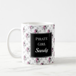 Personalisierter Piraten-Mädchen-Kaffeebecher mit Kaffeetasse