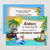 Personalisierter Piraten und Haifische Einladung z (Vorne/Hinten)