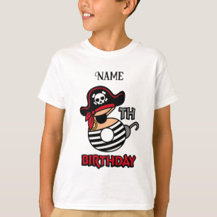 Personalisierter Piratengeburt T - Shirt