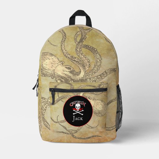 Personalisierter Piratenkapitän Bedruckter Rucksack (Vorderseite)