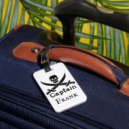 Personalisierter Piratenkapitän Gepäckanhänger