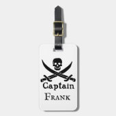 Personalisierter Piratenkapitän Gepäckanhänger (Vorderseite vertikal)