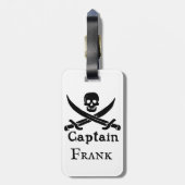 Personalisierter Piratenkapitän Gepäckanhänger (Rückseite vertikal)
