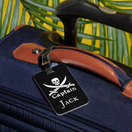 Personalisierter Piratenkapitän Gepäckmarke Gepäckanhänger