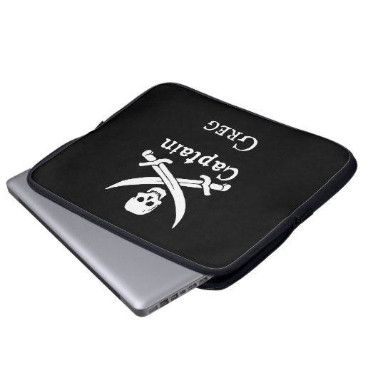 Personalisierter Piratenkapitän Laptopschutzhülle (Vorne Knopf)