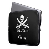 Personalisierter Piratenkapitän Laptopschutzhülle (Vorderseite Links)