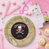 Personalisierter Piratenkapitän Pappteller (Party)