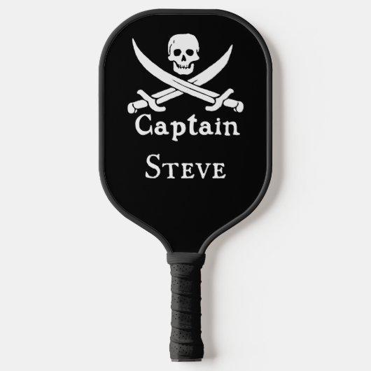 Personalisierter Piratenkapitän Pickleball Schläger (Vorderseite)