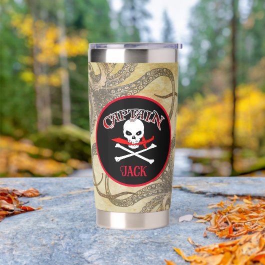 Personalisierter Piratenkapitän Thermobecher (Außenbereich)